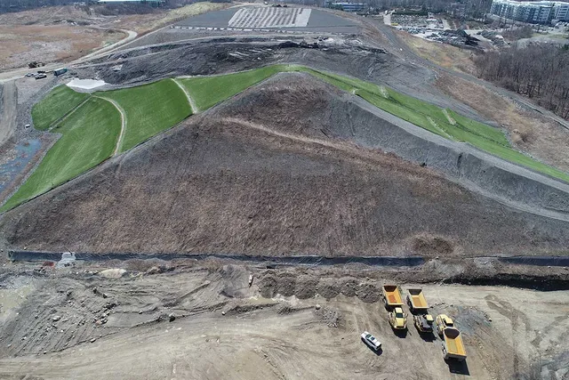 Aerial view of J Bates and Son work site