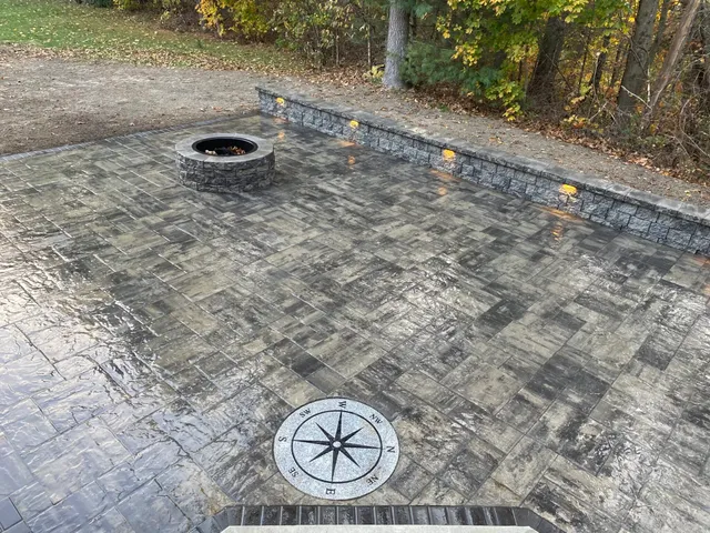 custom fire pit compass patio