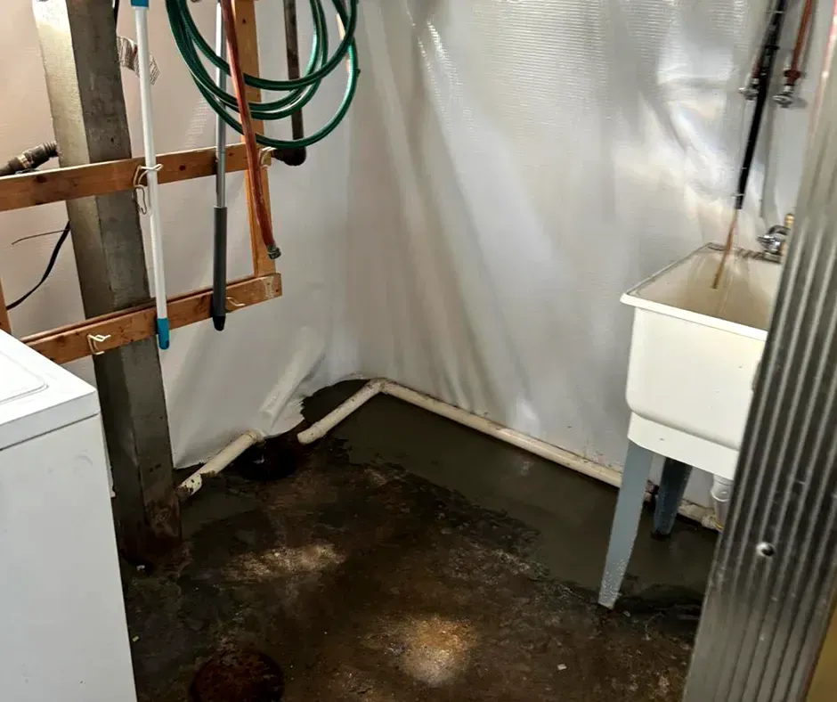 Waterproofing System Installed in Utility Room in Boston, MA