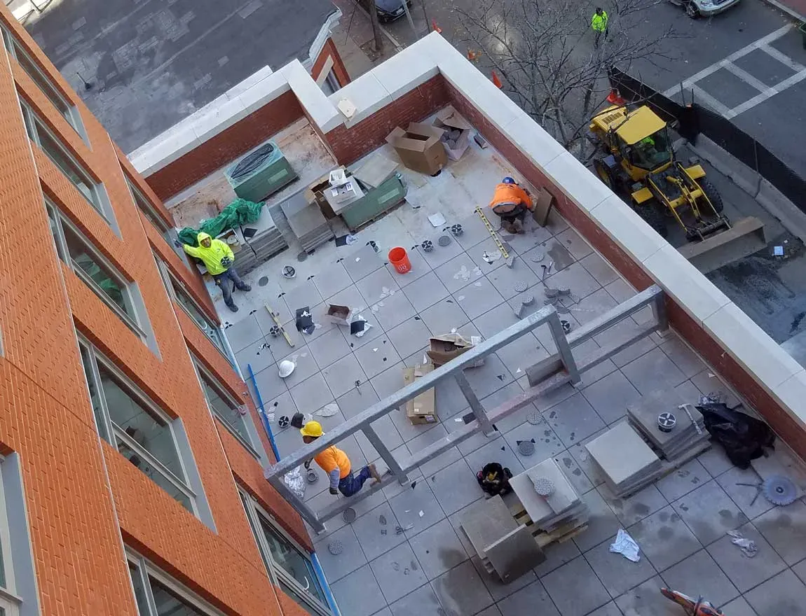 Rooftop block deck build by Waze Development