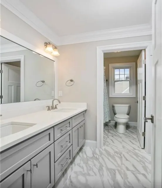 Simple kids White and gray bathroom Fairfield County Darien Trumbull Norwalk Southport