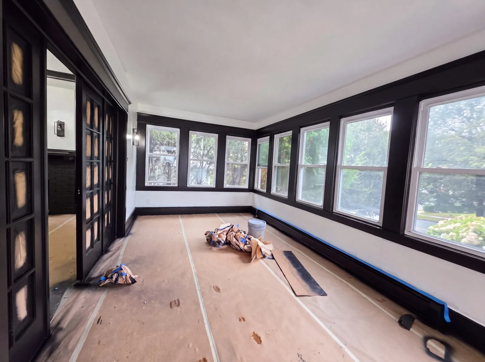 Sunroom trim, mid-project
