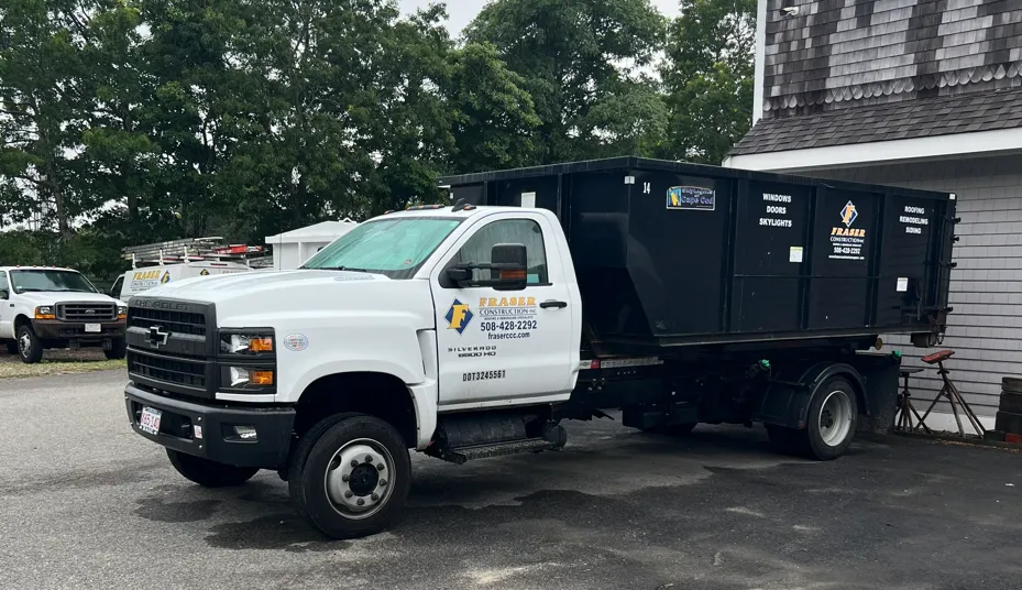 Fraser Construction branded dump truck and fleet