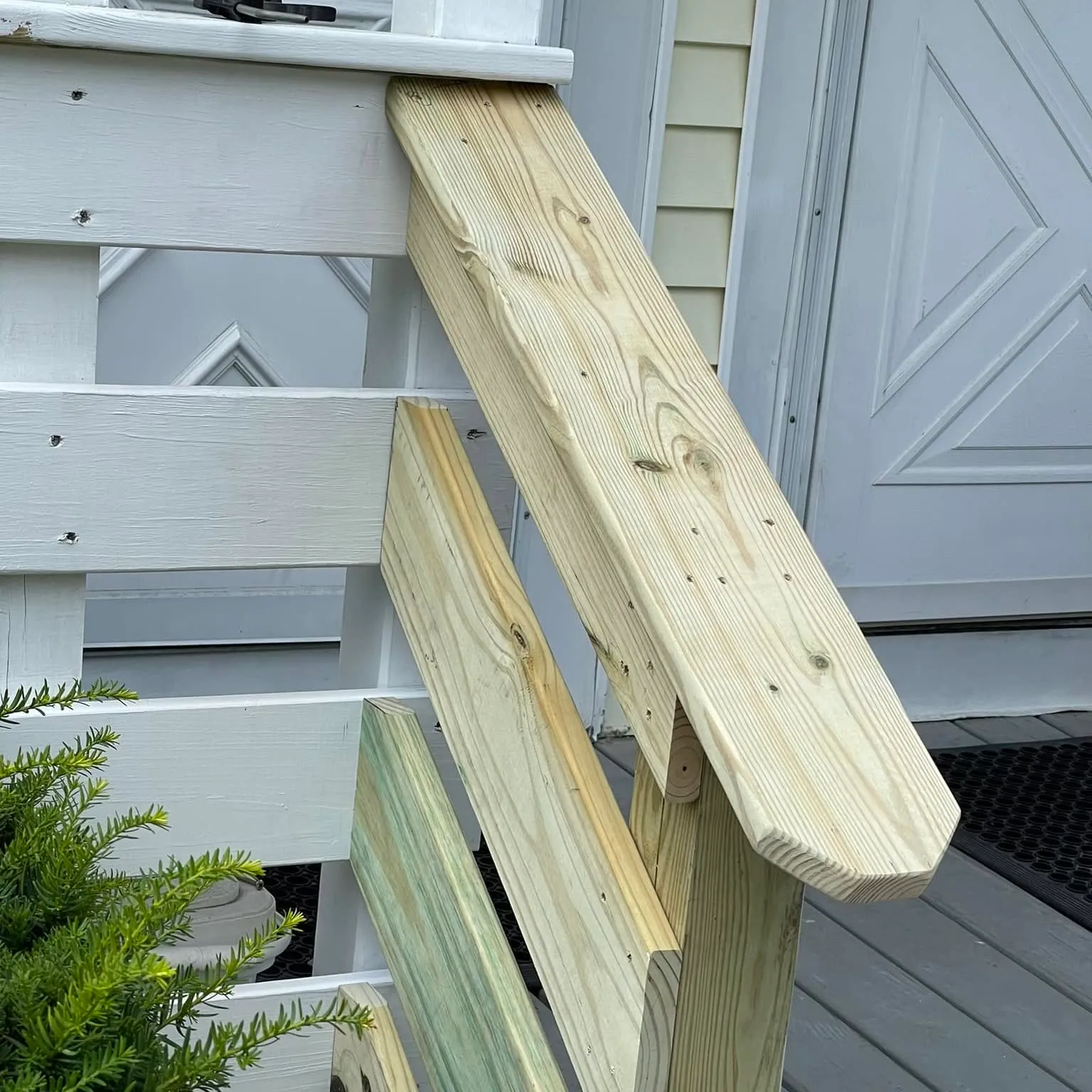New handrail installed at a front entry