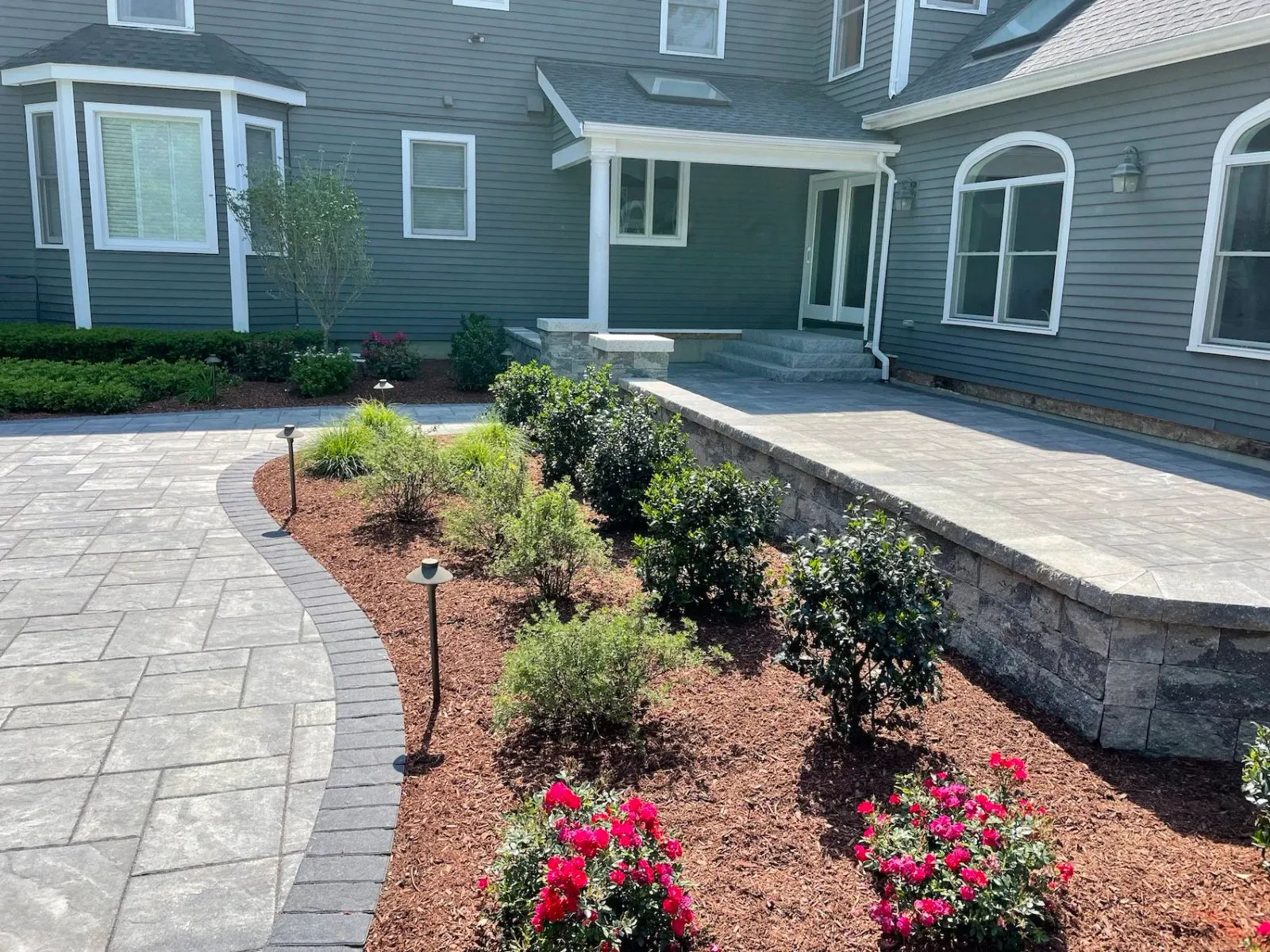 Retaining Wall, Mulching, Outdoor Lighting in Wayland, MA