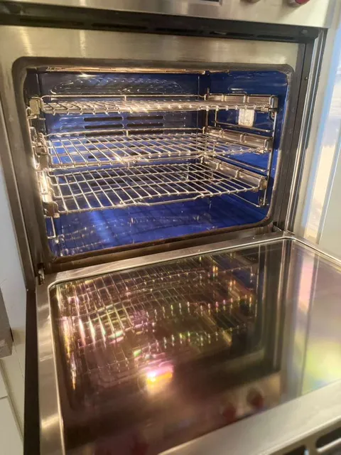 Oven sparkling clean after Spotless service