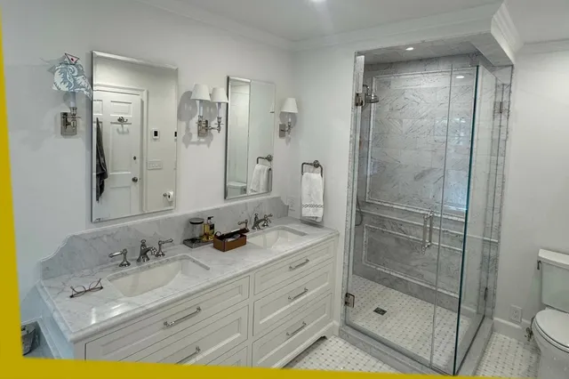 Shower Door Installation in New Canaan, CT by Salem Construciton, LLC.