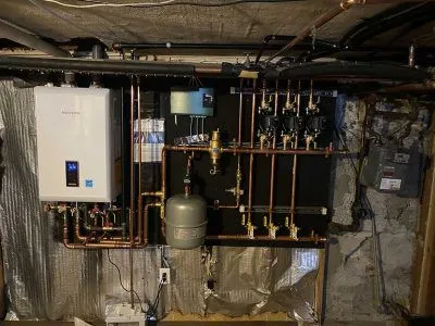 Boiler and zone manifold installation