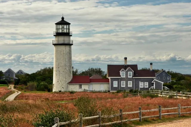 Highland Lighthouse, oldest and tallest on Cape Cod, built in 1797, North Truro, Massachusetts, USA