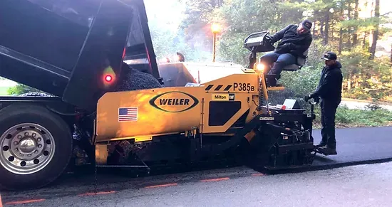 paving a customer's driveway