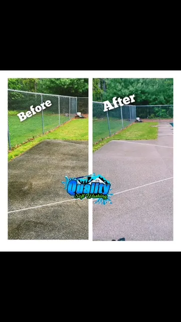 Rain all day ☔️ but this pool patio is going to be SUMMER READY once the sun finally comes out 😎

Years of dirt, algae, and grime washed away safely with our soft washing process 🔥

If your concrete is looking dark, slippery, or stained, give us a call for a free quote!
📞 401-903-9274

#PressureWashing #SoftWashing #ConcreteCleaning #PoolPatio #PatioCleaning RhodeIsland Massachusetts SummerReady BeforeAndAfter QualitySoftWashing