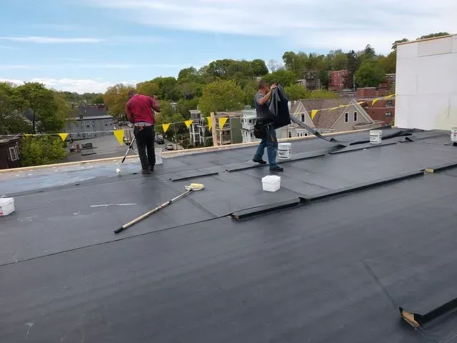 Peoples working on roof