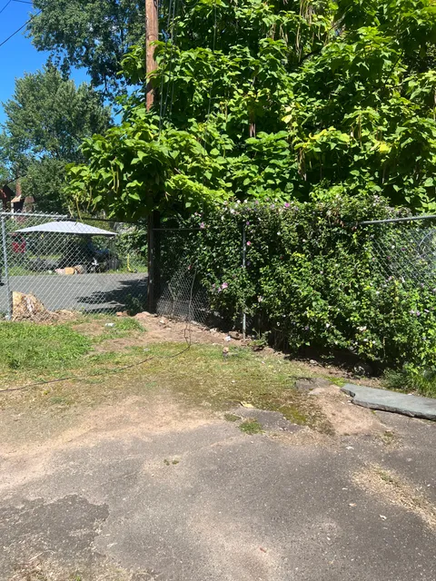 Fence-side debris removal: after