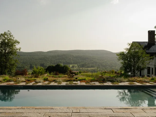 A view across the pool