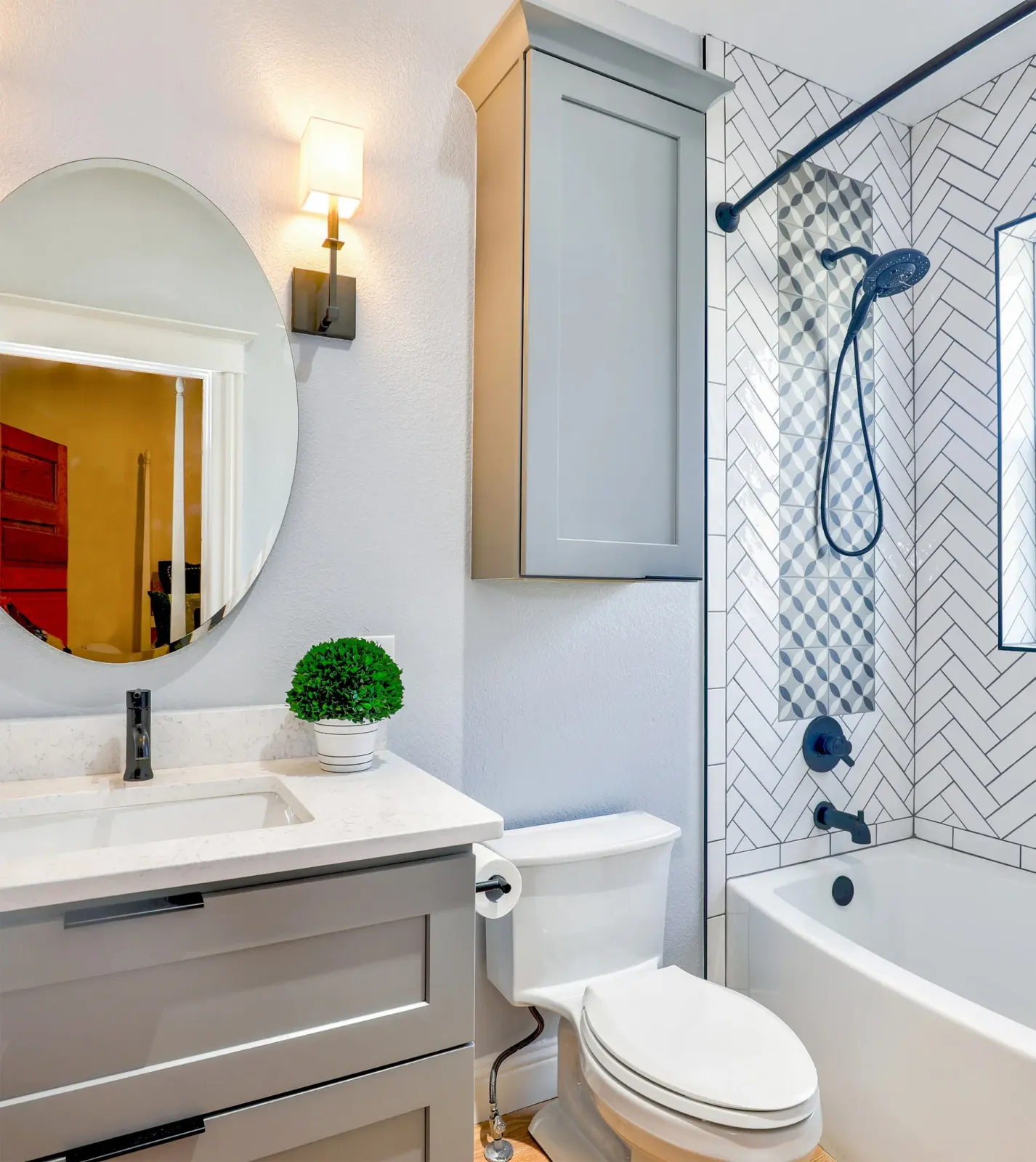 Finished bathroom remodeling project