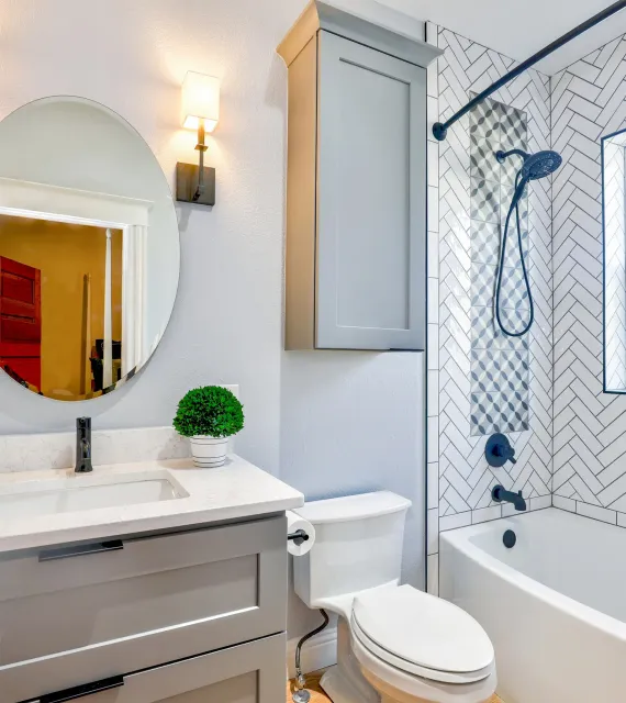 Finished bathroom remodeling project
