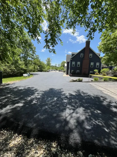 Finished asphalt surface in the Summit Title Services parking lot.