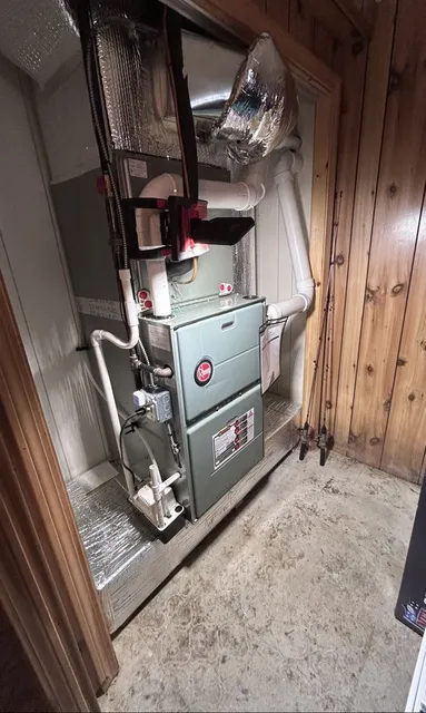 Old heating system before furnace installation near Barrington NH