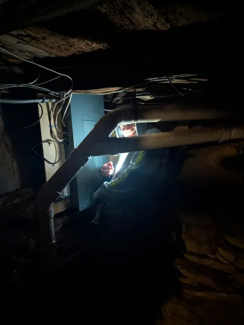 Working on a basement electrical panel
