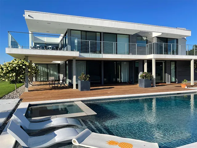 custom build residential property exteriors with swimming pool norwalk ct