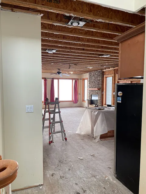 repairing burnt house before photo