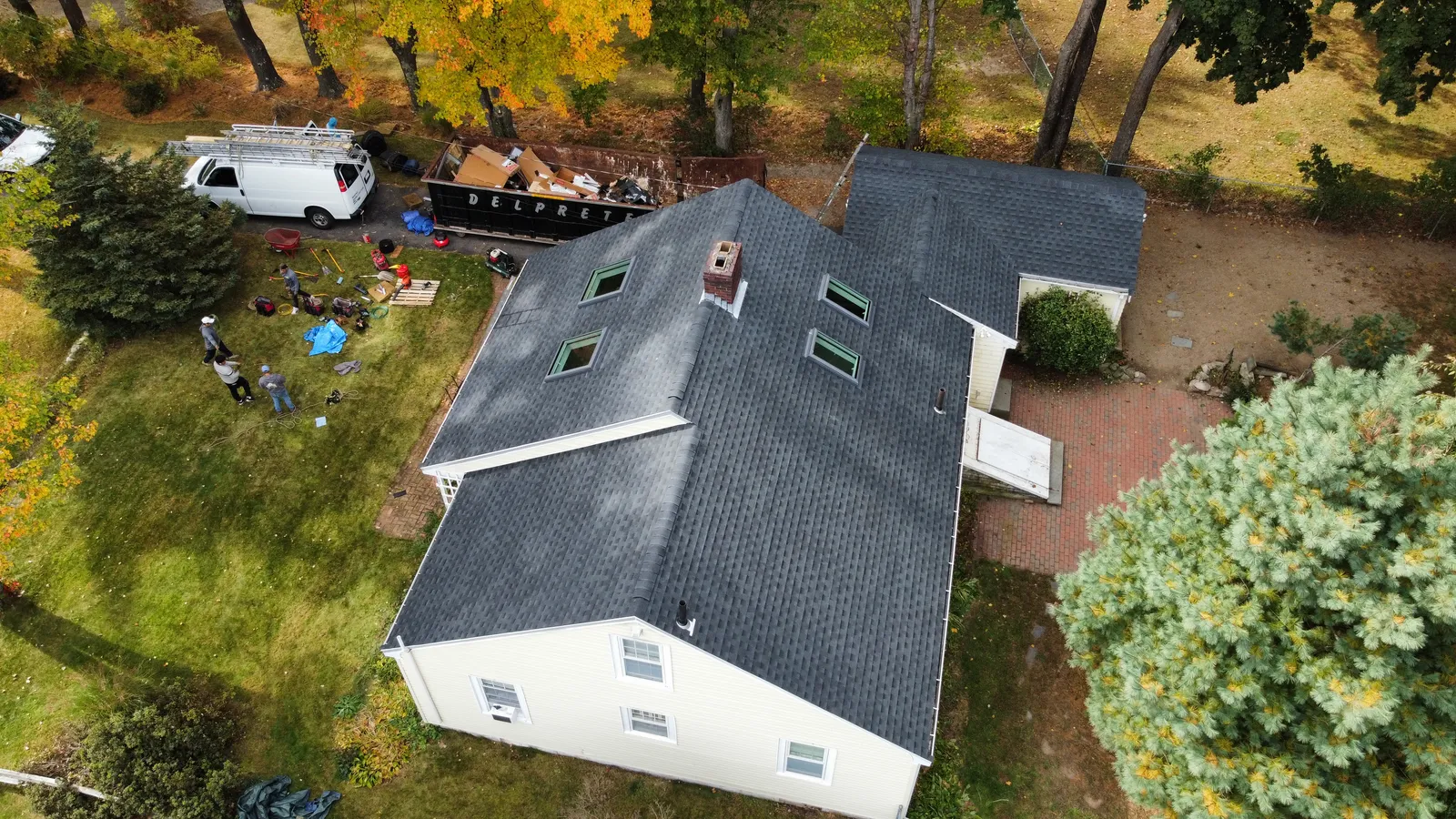 Completed roof with new skylights
