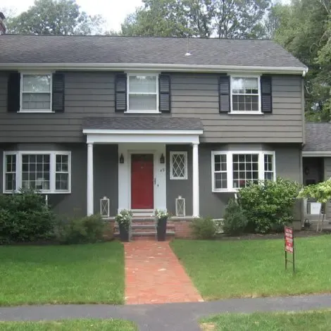 View on the house and grass