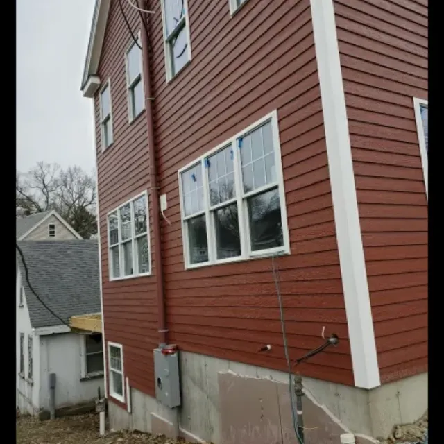 New service mast and meter on a multi-family home