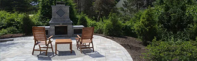 Portland Maine outdoor fireplace