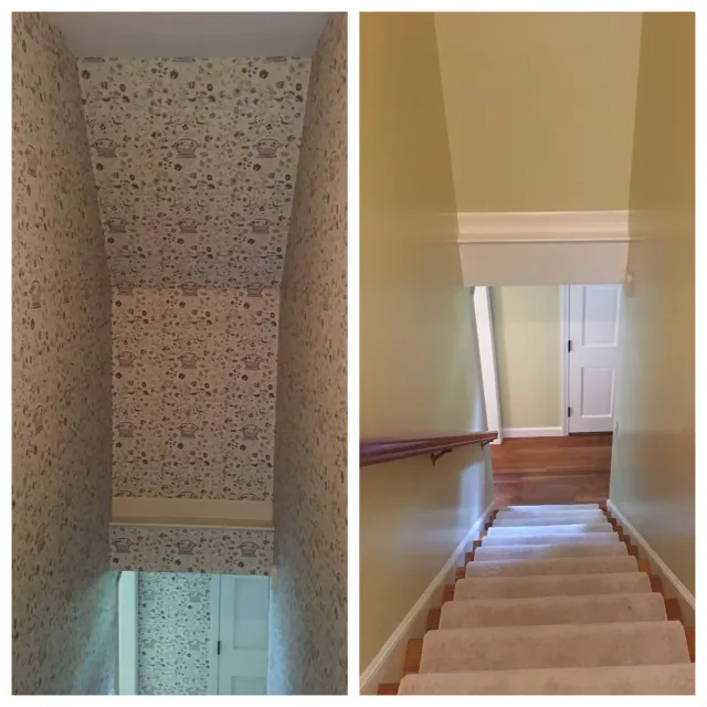 Wallpaper removal and interior painting.
