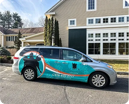 All in a Touch Cleaning company van parked outside a residential home, ready to provide professional residential and commercial cleaning services.