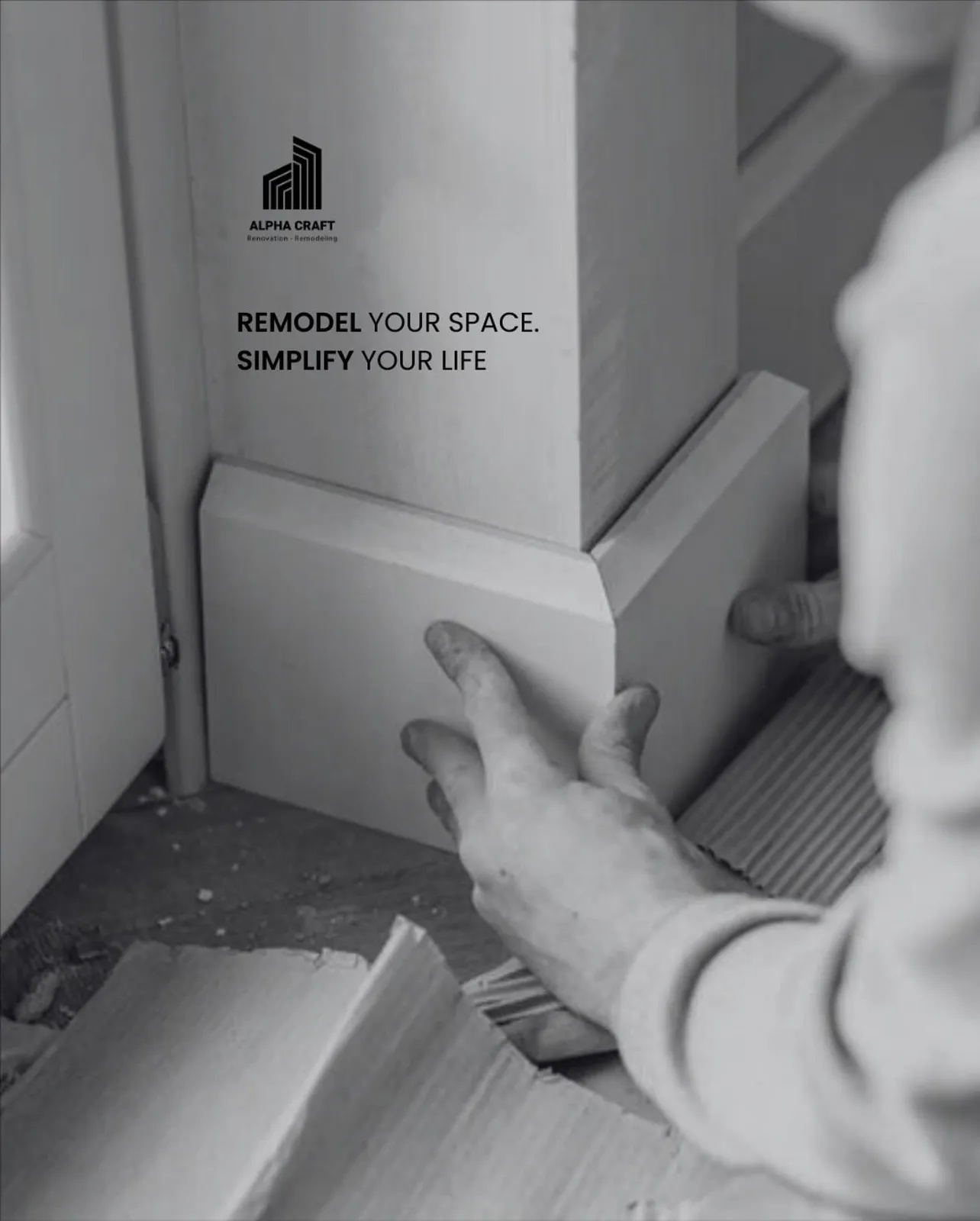 Remodel your space – hands working on trim