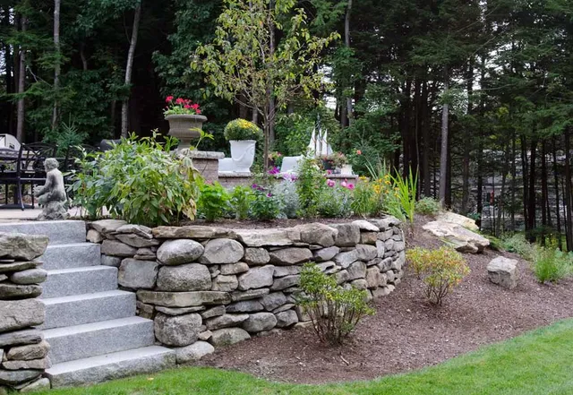 Elegant entertaining on a stone patio