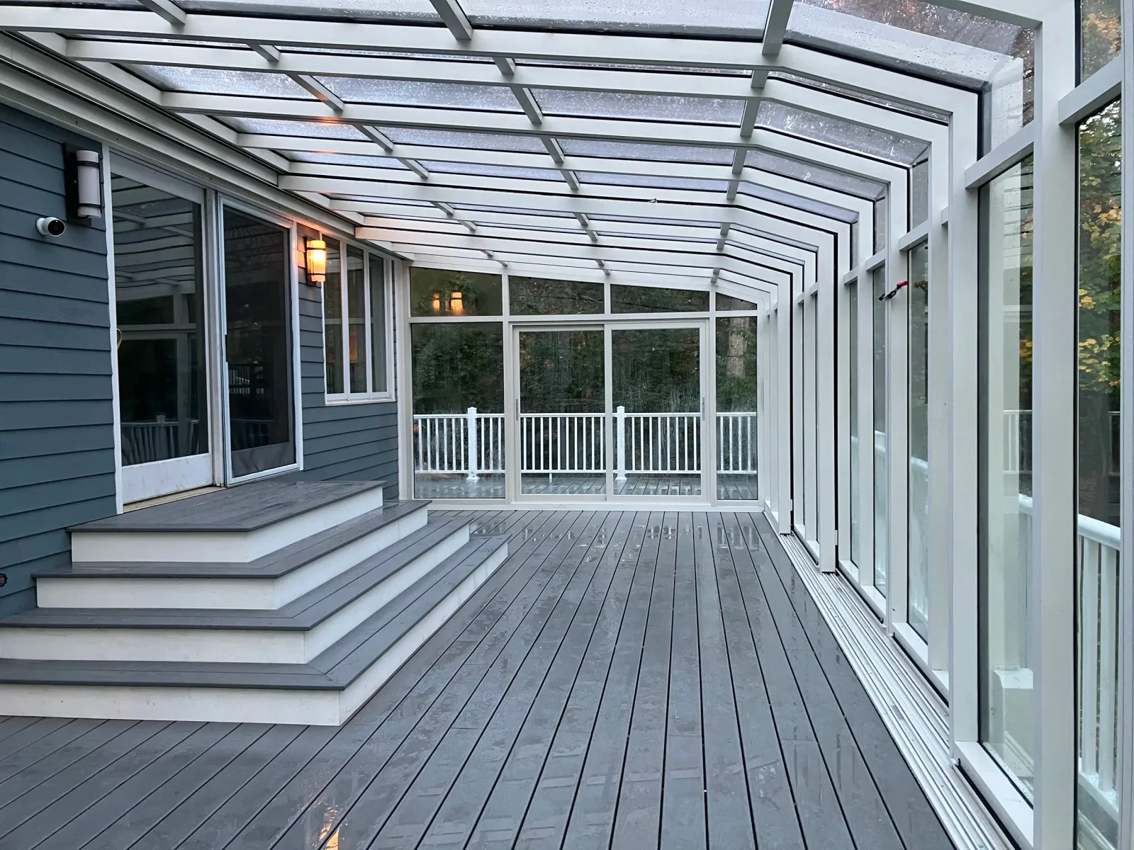 Interior view of finished sunroom in Hingham, MA