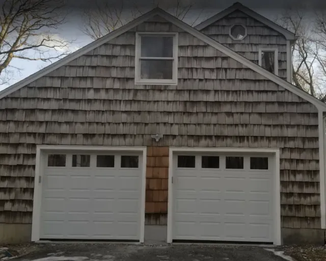 double garage doors wood panel