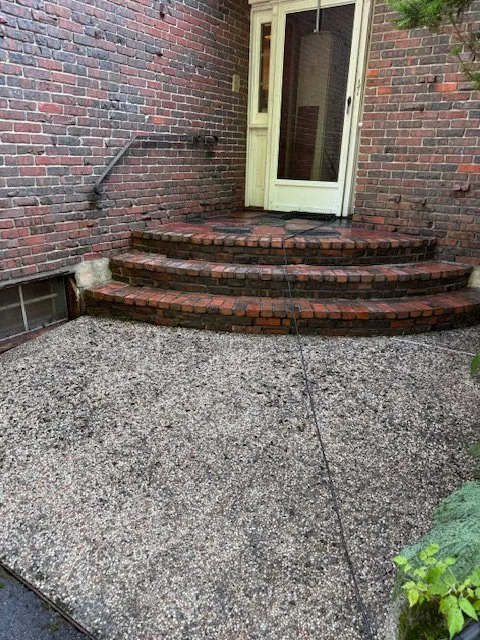 Restored brick entry steps and walkway