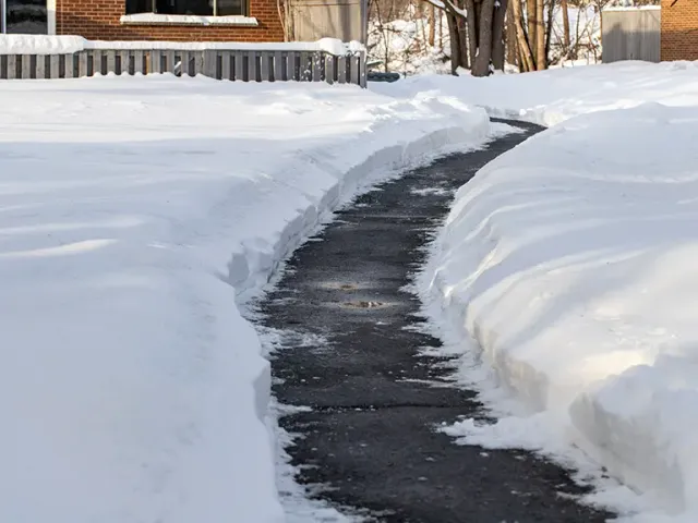 Snow-shoveled walkway