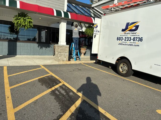 JG Electric commercial outdoor LED lighting installation in Southern New Hampshire