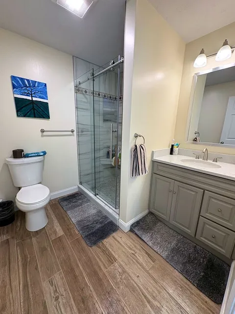 Sparkling clean bathroom with glass shower