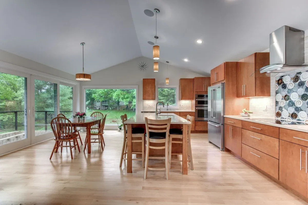 Whole house kitchen renovation in Lexington, MA by Pegasus Design-to-Build featuring modern layout-optimized