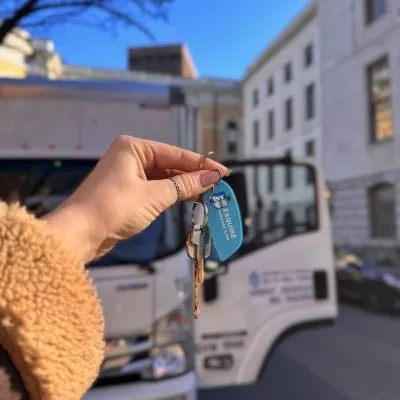 Keys with truck on background