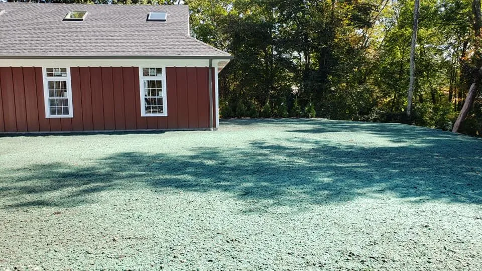 Newly hydroseeded lawn