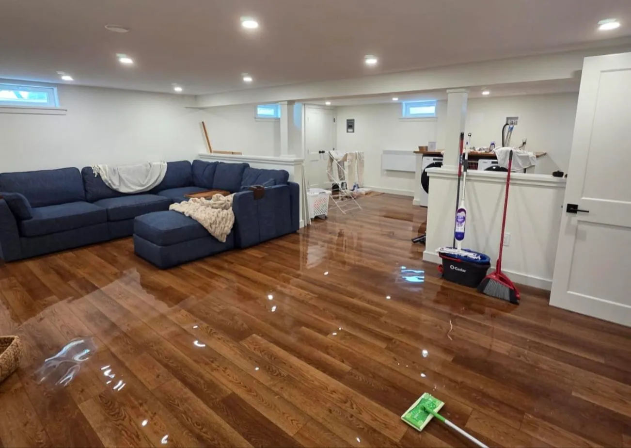 Storm and flood water damage cleanup in a Hampden County, MA basement — Mass Restoration Group