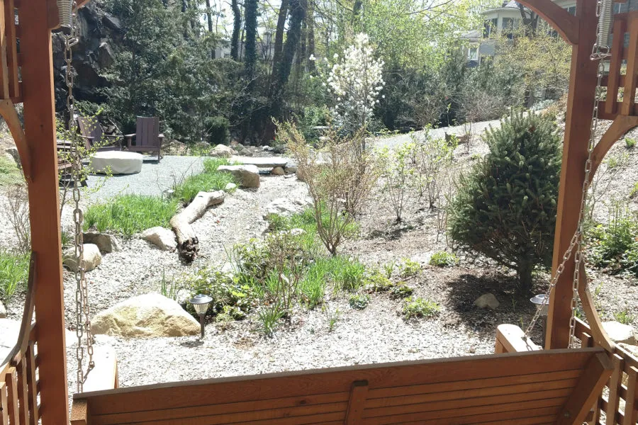Arlington Properties: View across ravine to cliffs (upper property)