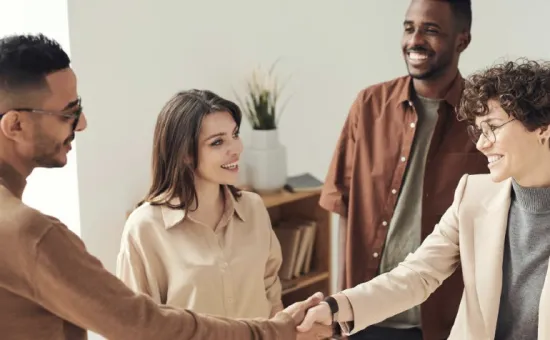 Two people shaking hands