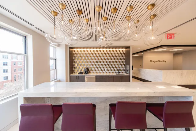 Kitchenette area with bar stools