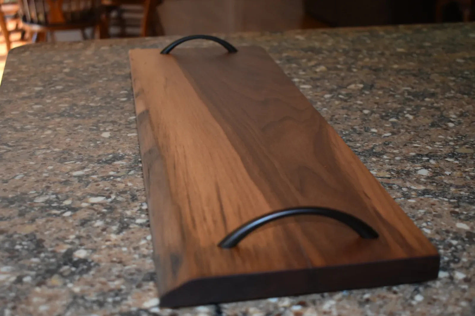 Custom Wood Tray - Dark Brown w/ Handle