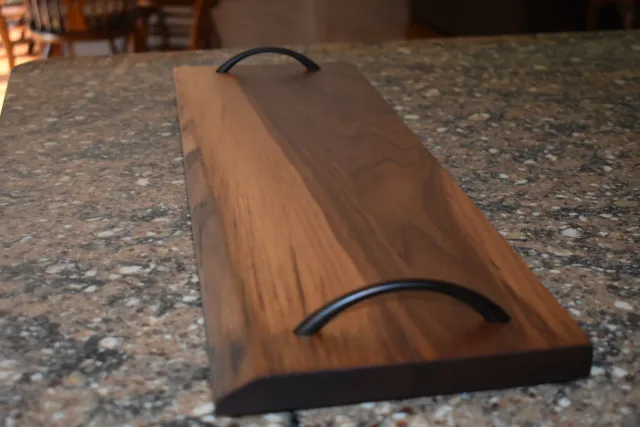Custom Wood Tray - Dark Brown w/ Handle