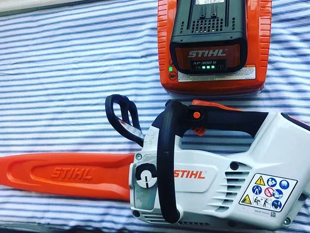 ⚡️ Excited to add this #stihl electric saw to the collection #electricchainsaw #cttree #arborist