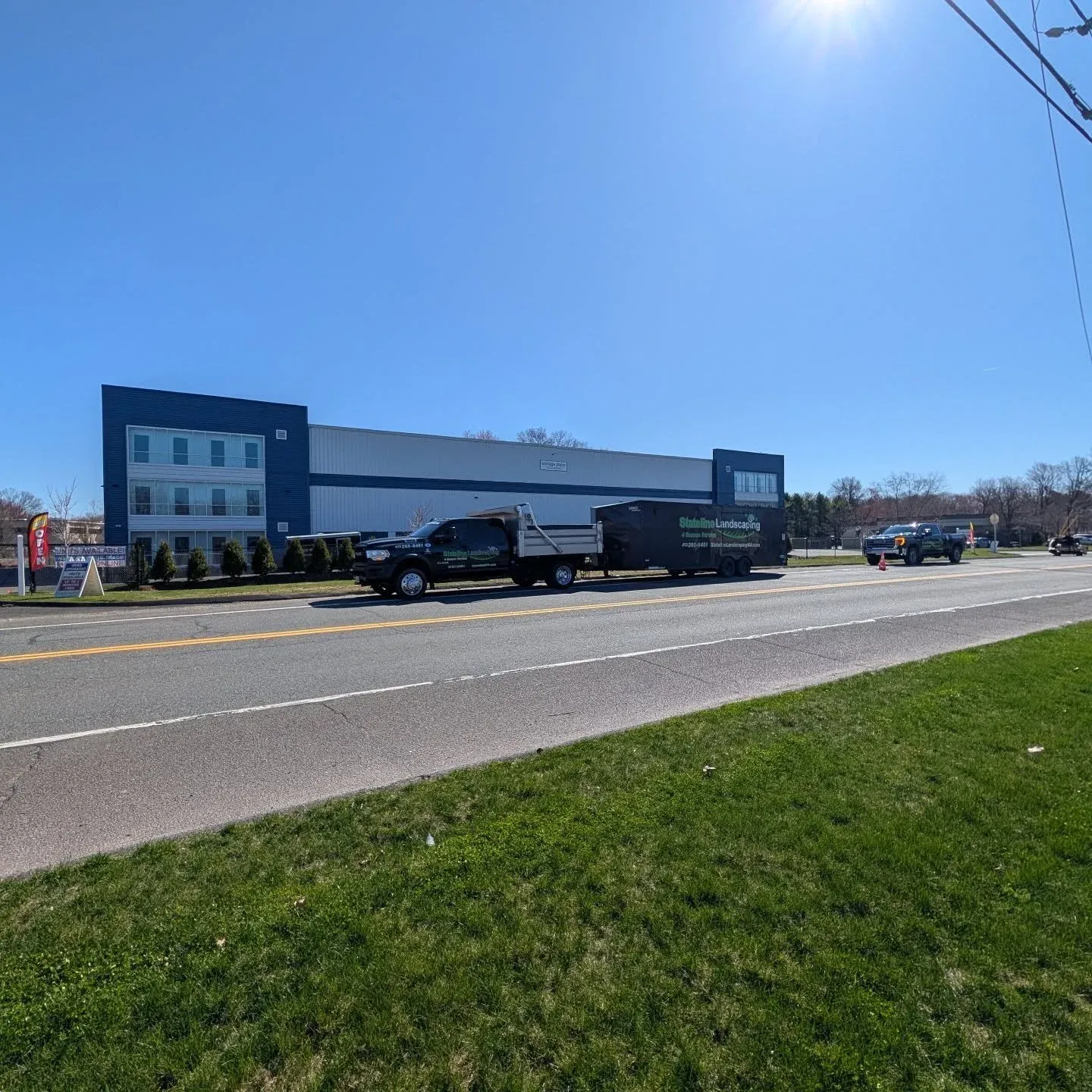 Maintenance crew out getting spring clean ups done. Getting your property ready for the season! It's not too late to get on our schedule! Visit our website statelinema.com to book your maintenance today! #mowing #landscaping #grass #spring